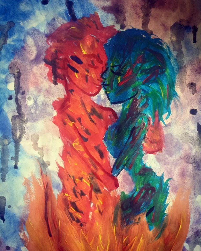 Close watercolor painting